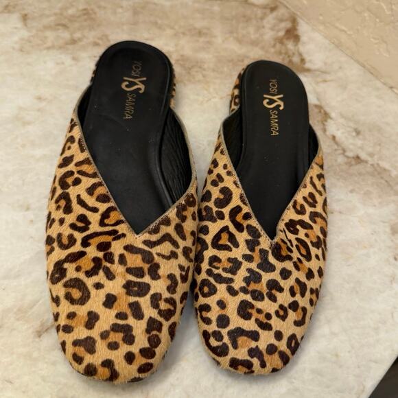 yosi samra jessy pony hair cheetah mule Sz 9 - Picture 1 of 10